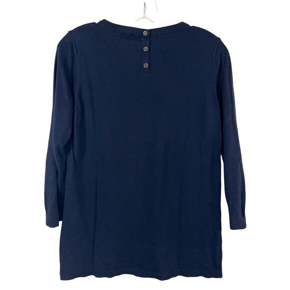 Talbots Navy Blue & Red Dog Novelty Print Sweater - Size Small - Picture 2 of 6